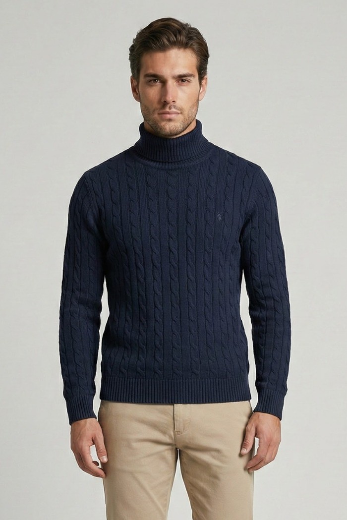 Refrigue dolcevita in misto lana e cotone punto treccia 2811w00162 [4cfd3776]