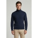 Refrigue dolcevita in misto lana e cotone punto treccia 2811w00162 [4cfd3776]