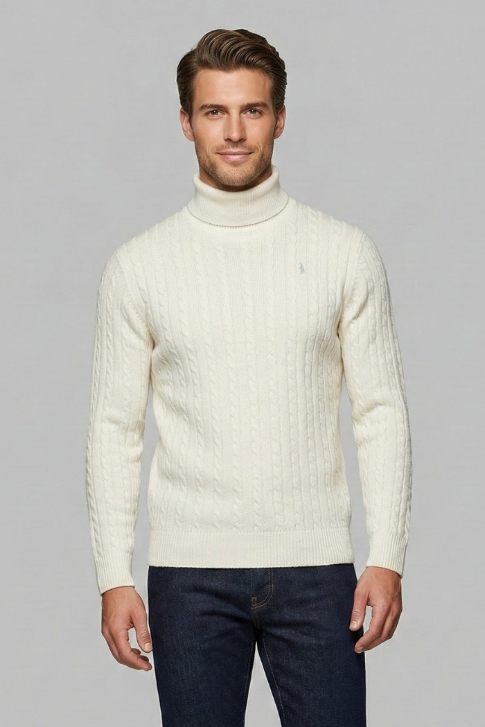 Refrigue dolcevita in misto lana e cotone punto treccia 2811w00162 [95824635]