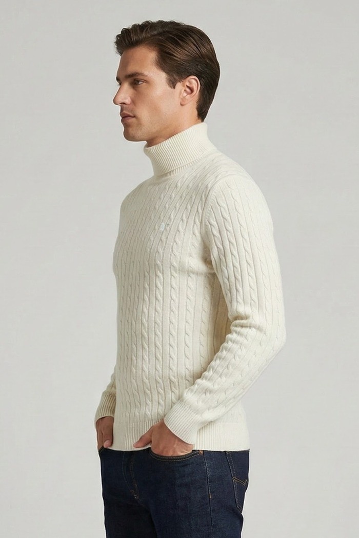 Refrigue dolcevita in misto lana e cotone punto treccia 2811w00162 [4ca40538]