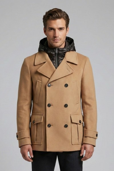 Markup cappotto peacoat in panno con pettorina imbottita mk9940621 — 805219040076122_2