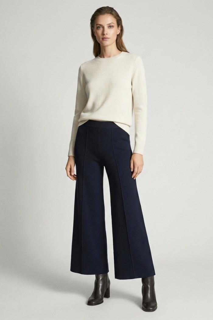 Sheis pantalone palazzo in maglia con riga d52010 [ba891425]