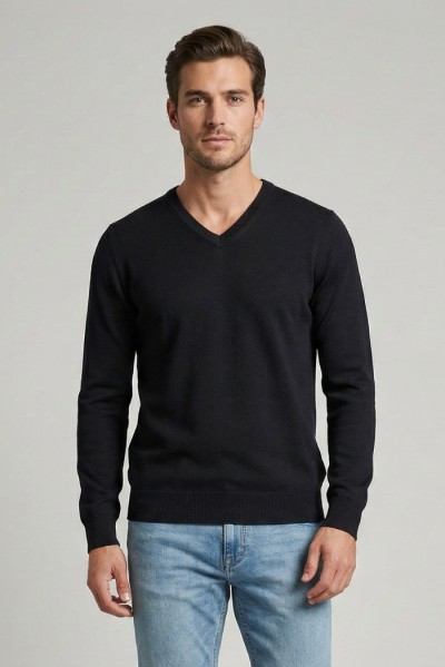 Nerovago maglia scollo a V in misto viscosa 750004 — 805219040077513_1