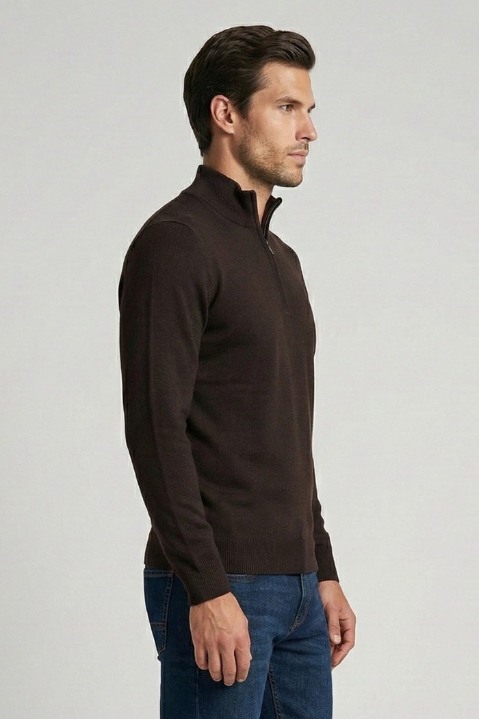 Nerovago lupetto mezza zip in misto viscosa 750002 [7c4e86fe]