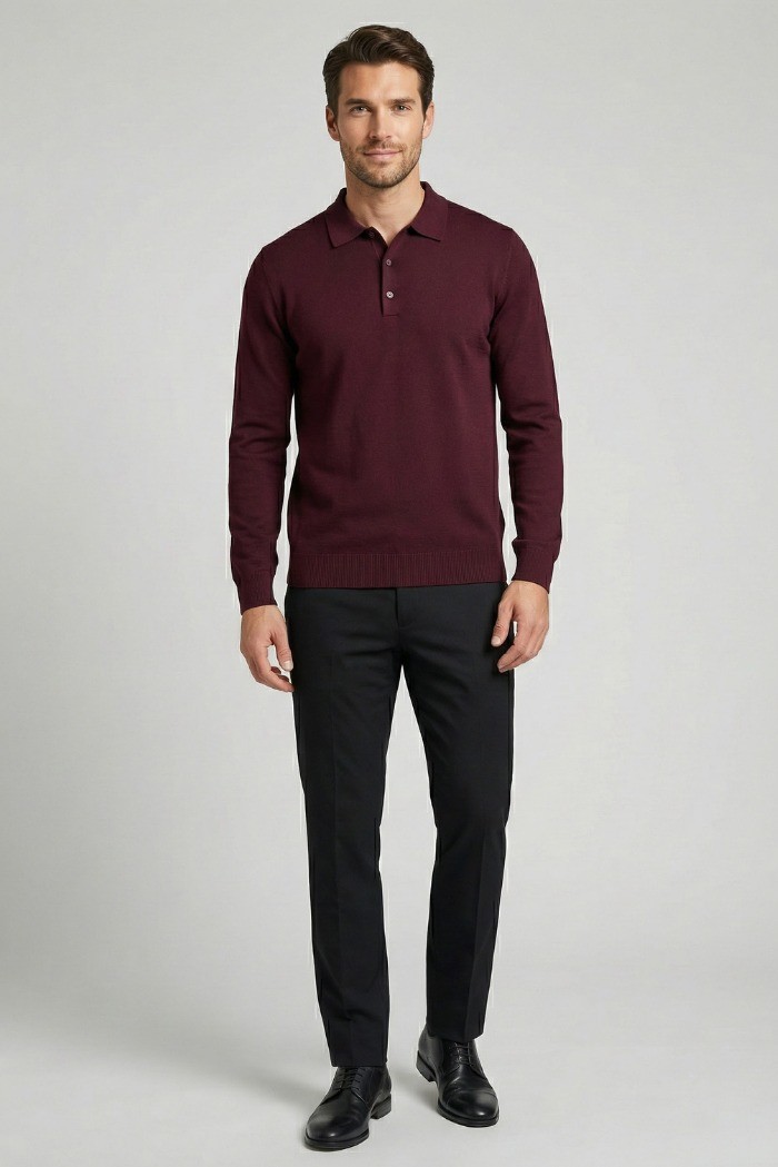 Nerovago maglia polo con bottoni in misto viscosa 750003 [fde75610]