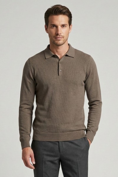 Nerovago maglia polo con bottoni in misto viscosa 750003 — 805219040077515_3