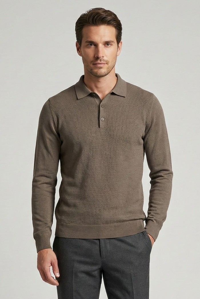 Nerovago maglia polo con bottoni in misto viscosa 750003 [b5db02dc]