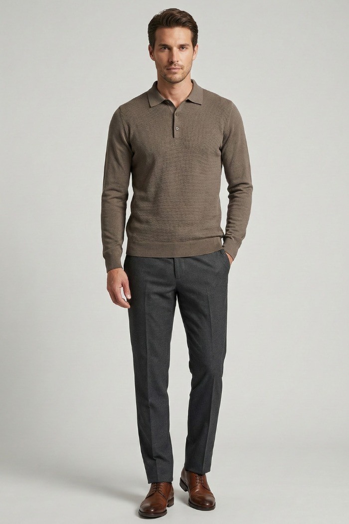 Nerovago maglia polo con bottoni in misto viscosa 750003 [deb0c7cb]