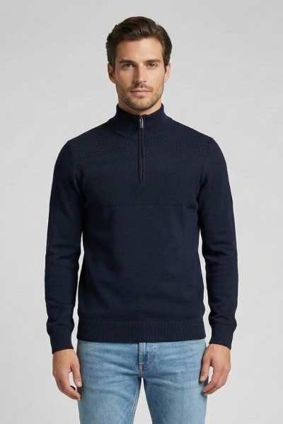 Nerovago lupetto lavorato mezza zip 750102 [976e8228]