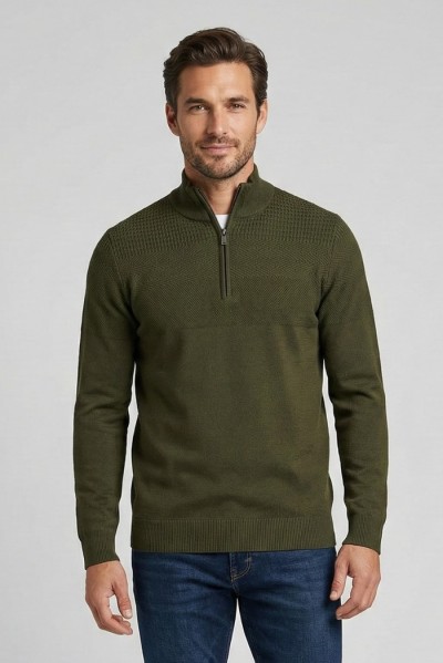 Nerovago lupetto lavorato mezza zip 750102 [6d1650cb]