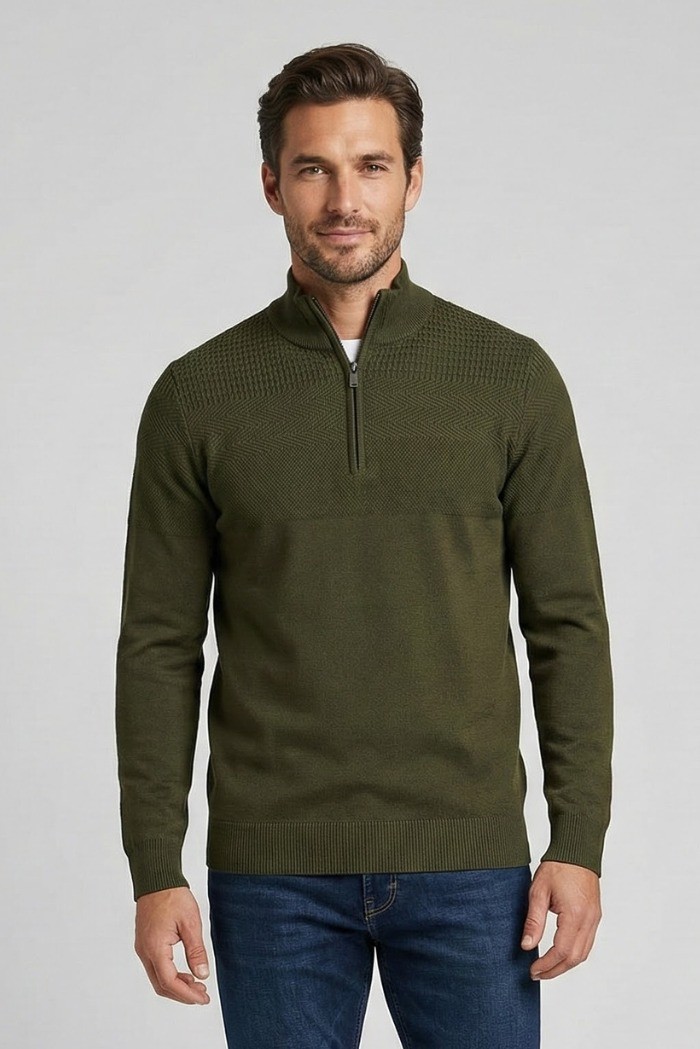 Nerovago lupetto lavorato mezza zip 750102 [6d1650cb]