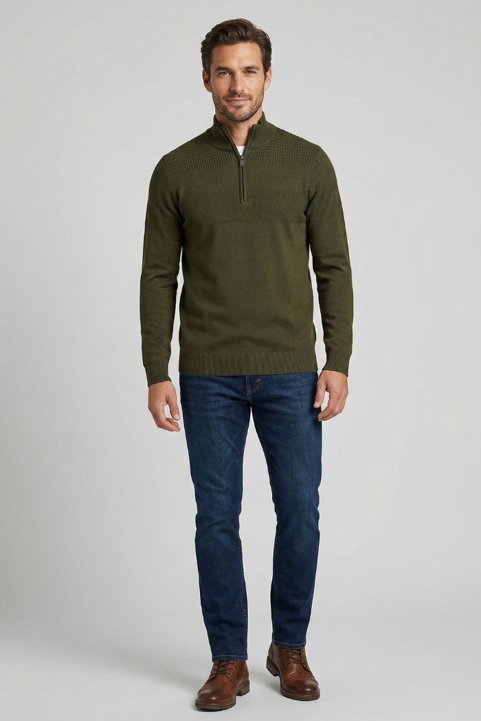 Nerovago lupetto lavorato mezza zip 750102 [067d95dc]