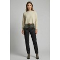 Fresh Flower maglia girocollo con frange sul fondo ff706 [ffd2f7c8]