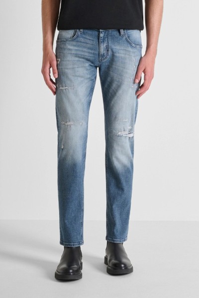 Antony Morato jeans comfort tapered fit in denim malaga blue Kurt mmdt00282-fa750606-w02127 [10884d61]