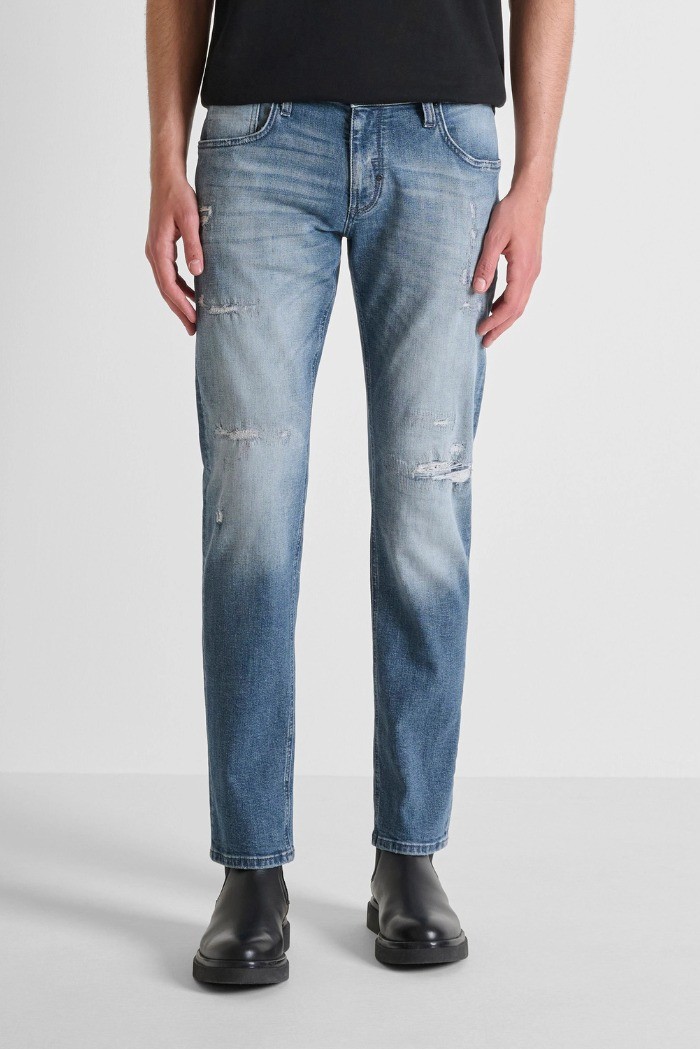 Antony Morato jeans comfort tapered fit in denim malaga blue Kurt mmdt00282-fa750606-w02127 [10884d61]