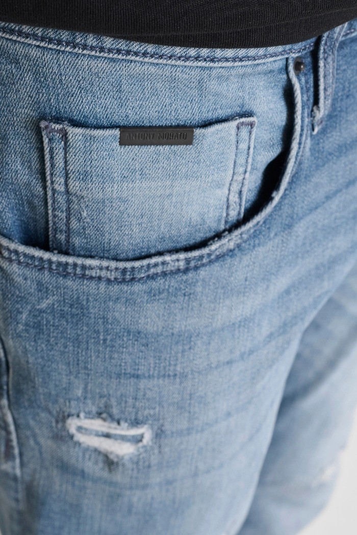 Antony Morato jeans comfort tapered fit in denim malaga blue Kurt mmdt00282-fa750606-w02127 [c9ae0e6c]