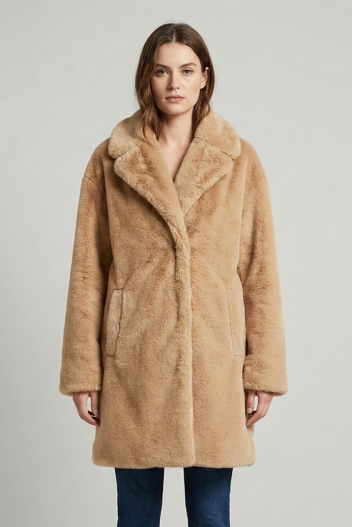 Markup cappotto con effetto pelliccia mw9640628 [7b883724]