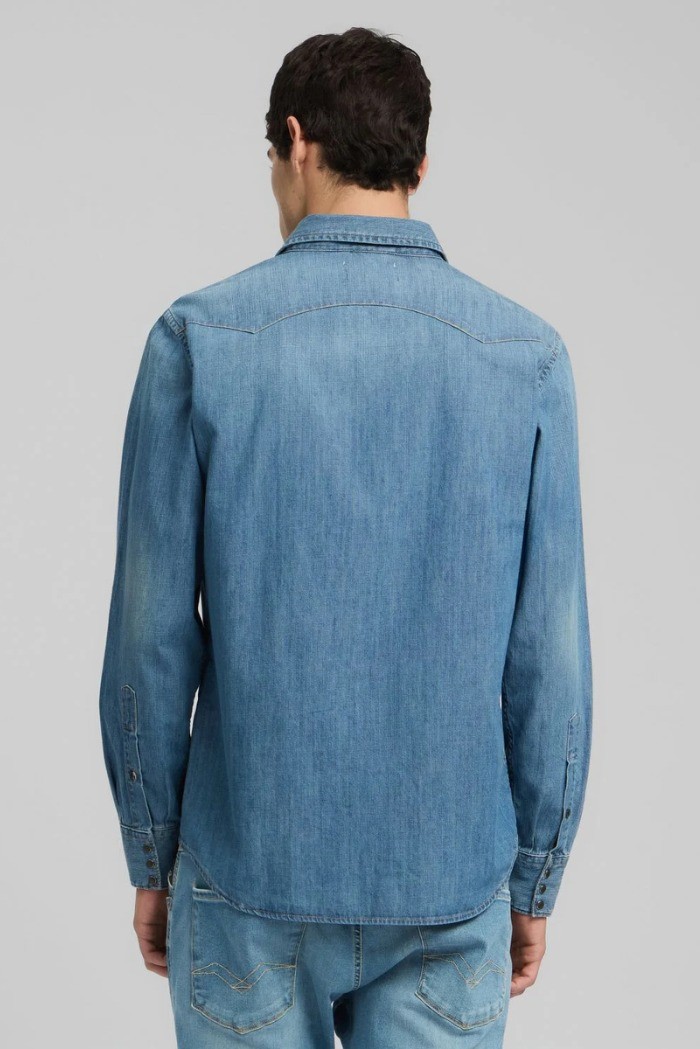 Replay camicia western in denim M4023T.000.26C.94A [3119cde9]
