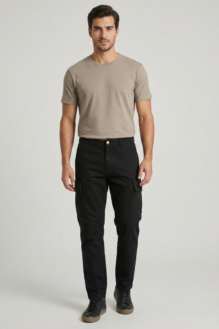 Galerie pantalone cargo in canvas cotone mp406-a [4ff7efc1]