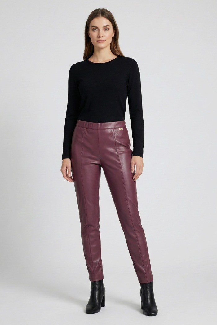 Markup pantalone in ecopelle con zip sul fondo mw9650116 [e14cab67]
