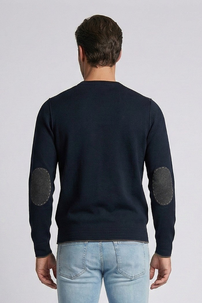 Nerovago maglia girocollo con inserti e toppe 750392 [9d3a769d]