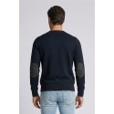 Nerovago maglia girocollo con inserti e toppe 750392 [9d3a769d]