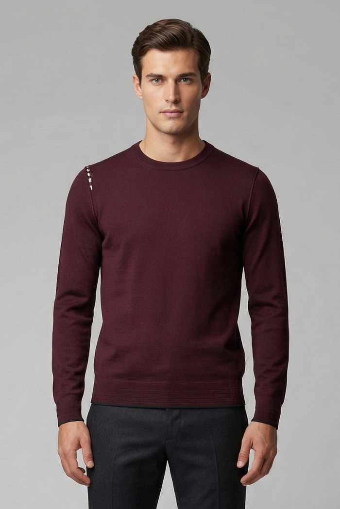 Nerovago maglia girocollo con inserti e toppe 750392 [cde95c92]