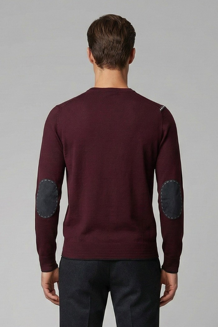 Nerovago maglia girocollo con inserti e toppe 750392 [14cf1f9f]