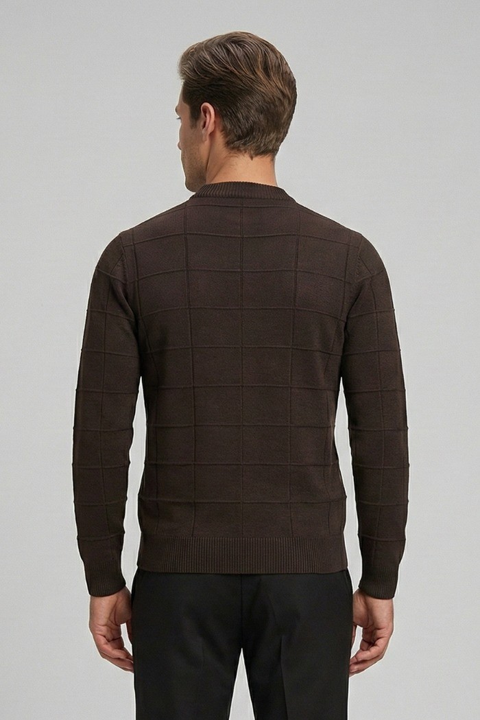 Nerovago maglia girocollo con lavorazione a quadri 750151 [ae7b9653]
