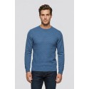 Nerovago maglia girocollo in misto viscosa con intarsi 750361 [f5249382]