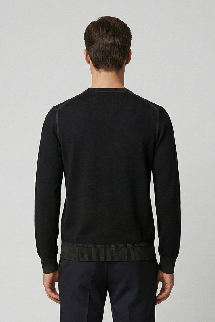 Nerovago maglia girocollo in misto viscosa con contrasti 750051 [2c61d302]