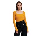Influencer maglia con scollo quadrato e bottoni gioiello h98679 [828714a8]
