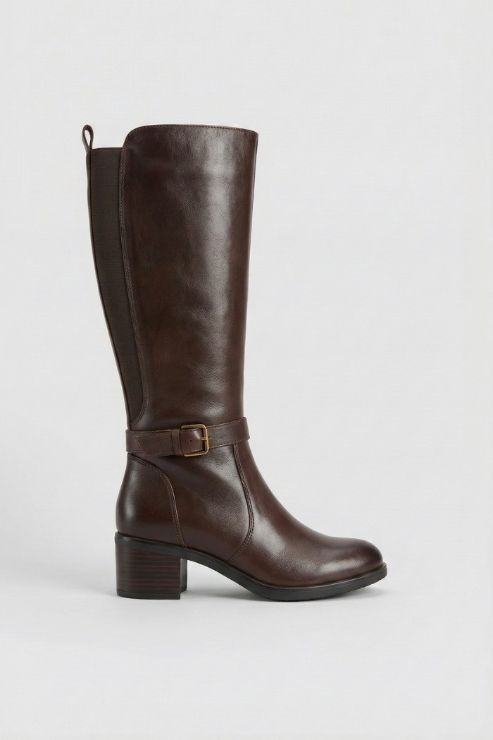 Riposella stivale in pelle con fibbia e zip Aida/wb02bx [50642ed0]
