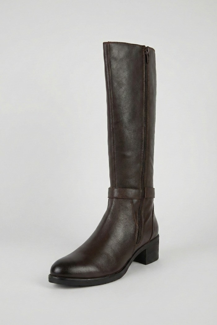 Riposella stivale in pelle con fibbia e zip Aida/wb02bx [89426ddd]