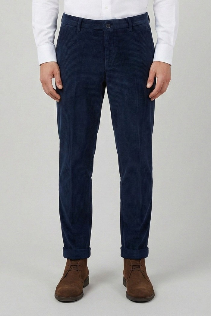 Triple A pantalone chino in velluto con risvolto PT127-2587 [9dfe20e0]
