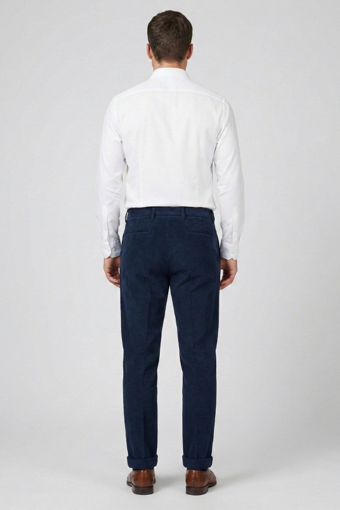 Triple A pantalone chino in velluto con risvolto PT127-2587 [44d863ed]