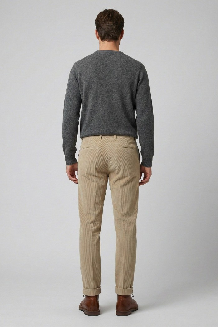 Triple A pantalone chino in velluto con risvolto PT127-2587 [9da712ae]