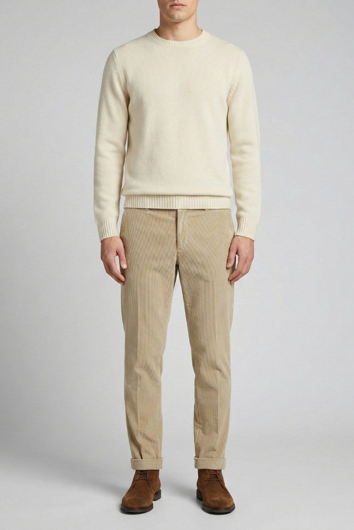 Triple A pantalone chino in velluto con risvolto PT127-2587 [2abad3aa]