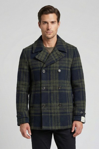 Markup peacoat in panno check MK9940615 — 805219040077785_1