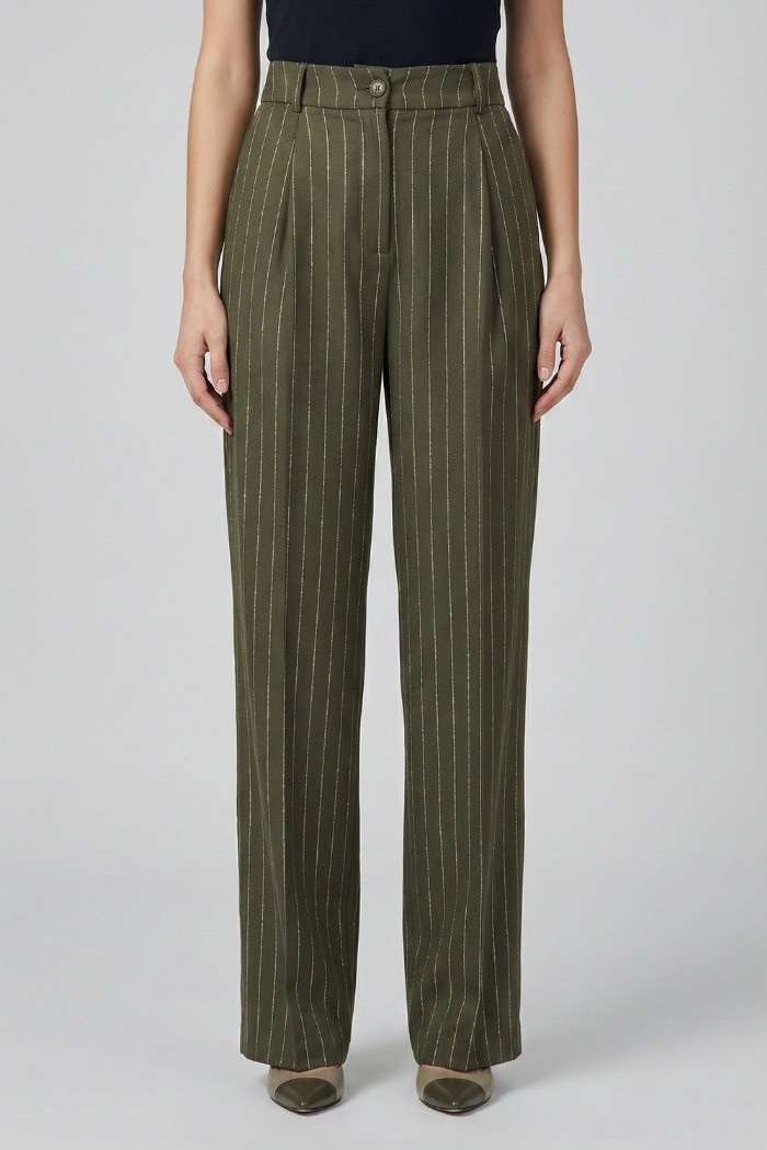 PDK pantalone gessato in flanella twill 052183 [006b55e4]