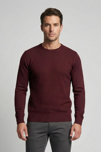 Nerovago maglia girocollo lavorata a quadri 750211 — 805219040076517_2