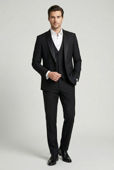 Privat Fashion abito con petto in raso e gilet monetraso-ab213/3p [17e9efe6]