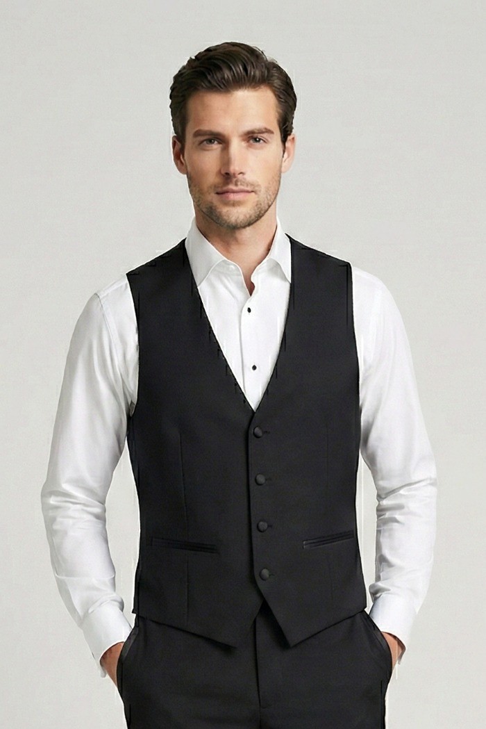 Privat Fashion abito con petto in raso e gilet monetraso-ab213/3p [00e0070d]