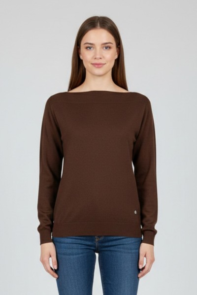 Fresh Flower maglia in misto viscosa con scollo a barchetta ff604 — 805219040076541_1