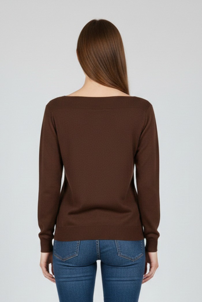 Fresh Flower maglia in misto viscosa con scollo a barchetta ff604 [6009c50d]