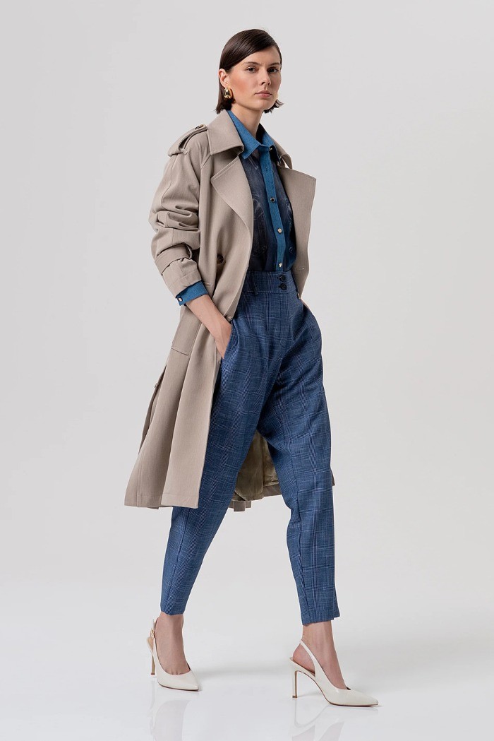 Fracomina pantalone carrot chino in Principe di Galles fr26sv4008w645o2 [215bb4c2]