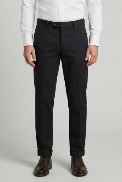 Squad2 pantalone chino con trama diagonale e risvolto Napoli126092 — 805219040075933_1
