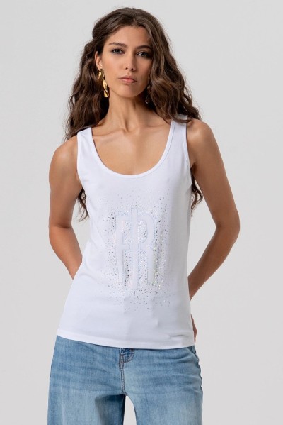 Fracomina top senza maniche in jersey di cotone fp26st2010j401n5 — 805219040077998_1