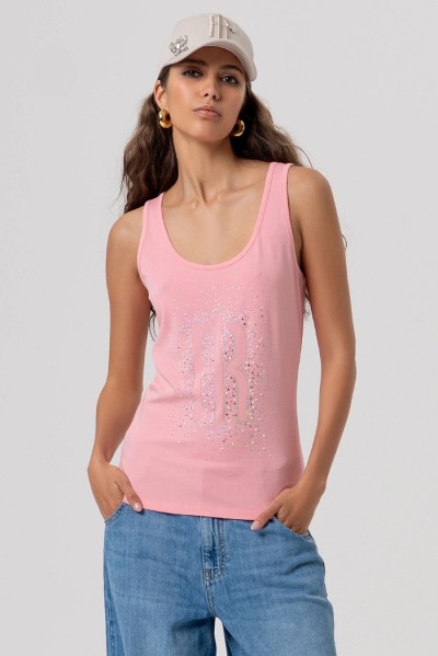Fracomina top senza maniche in jersey di cotone fp26st2010j401n5 — 805219040077998_2