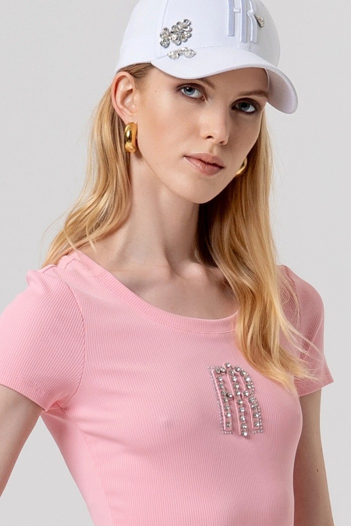Fracomina t-shirt slim a costine fp26st3001j42701 [4dbd4686]